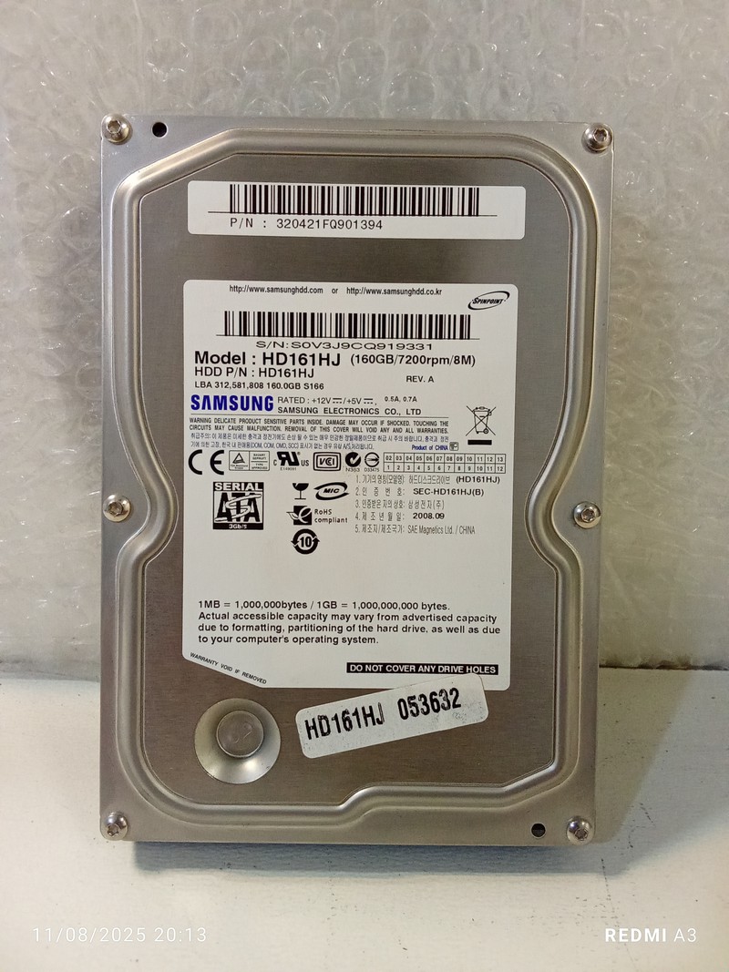 هارد 160 گیگ samsungمدل HD161HG(استوک)