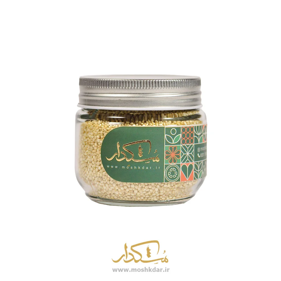 کینوا سفید شیشه کوچک ۱۴۰ گرمی