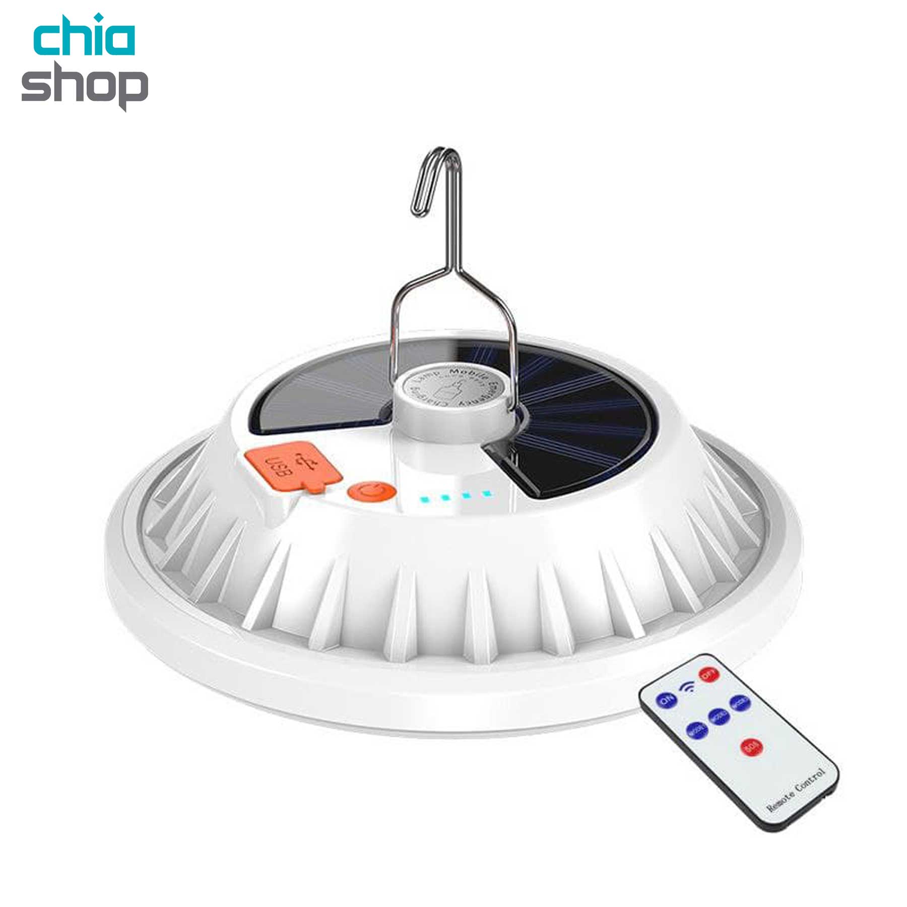 چراغ چادر شارژی خورشیدی ریموت دار 120LED مدل HS-V62