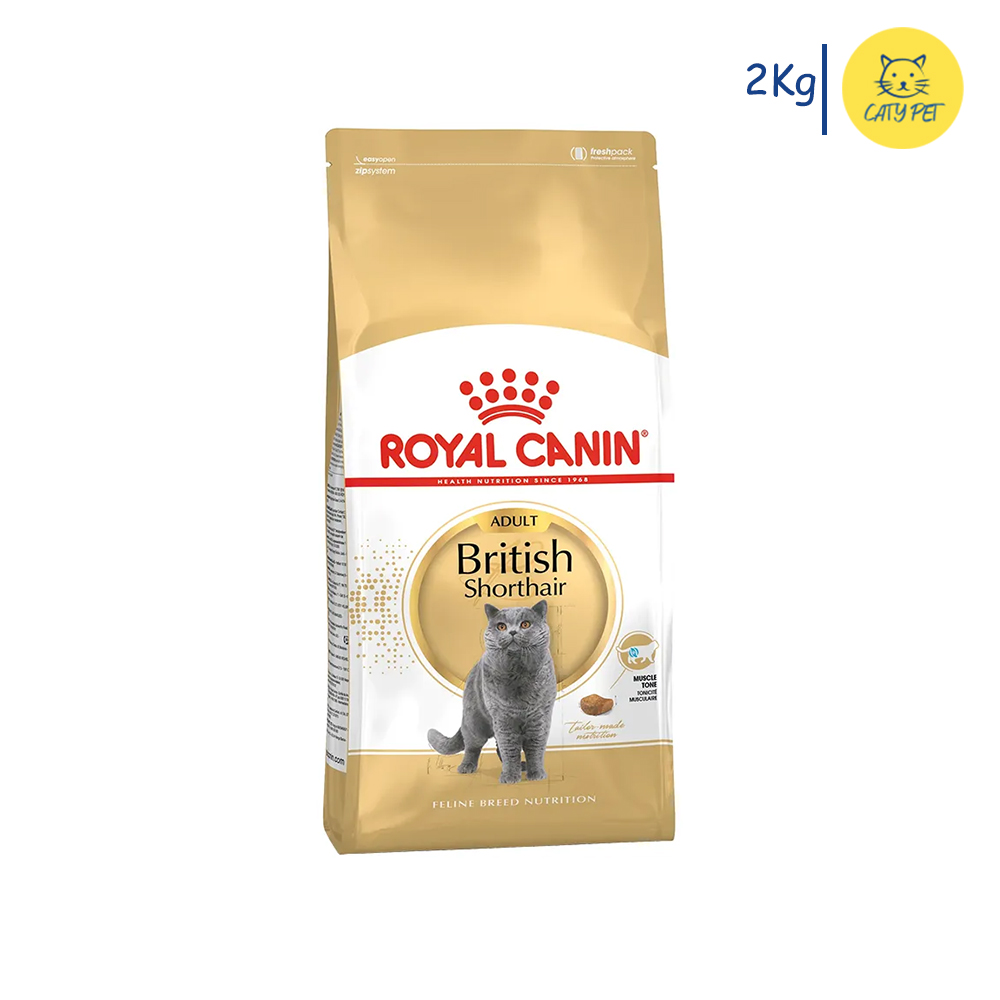 غذای خشک گربه بالغ رویال کنین مدل British Shorthair Adult مناسب بریتیش موکوتاه وزن 2 کیلوگرم