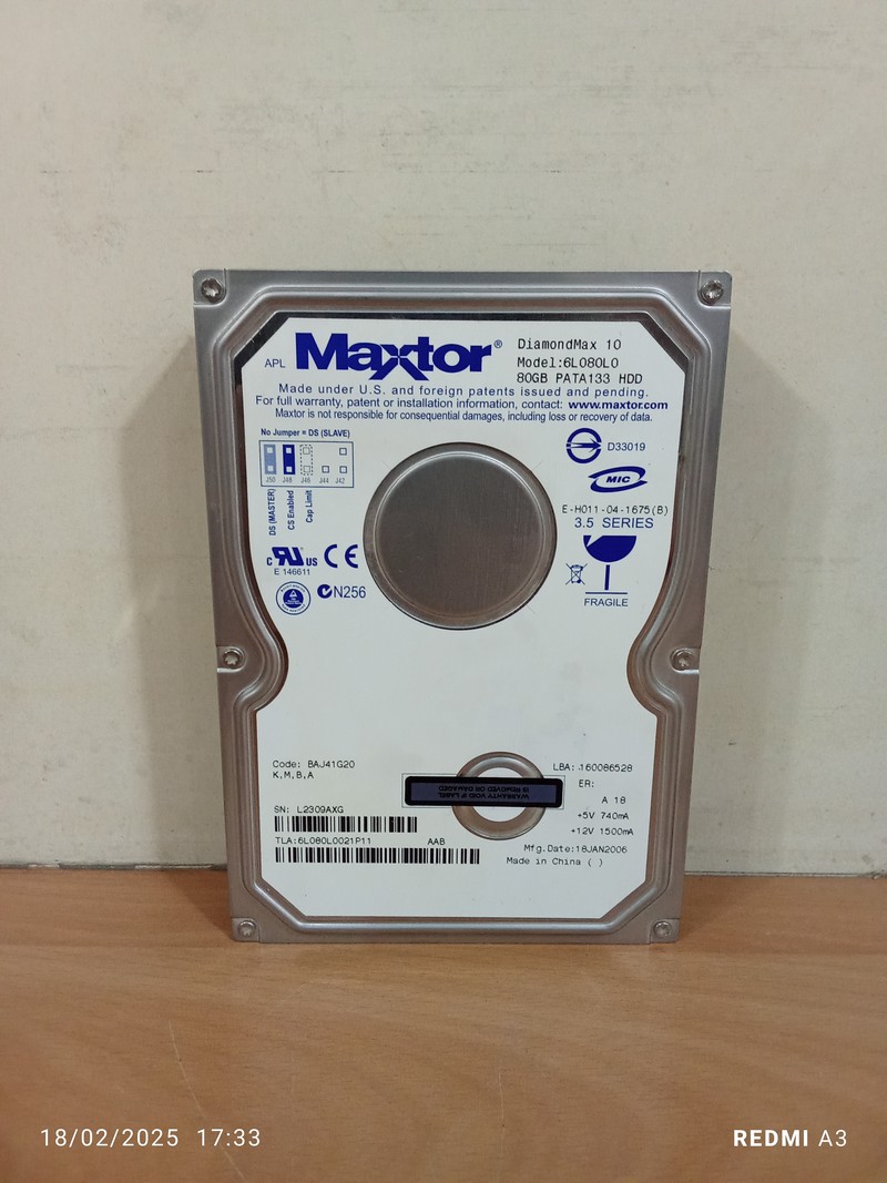 هارد 80 گیگ MAXTOR سلامت 100%- پورت IDE