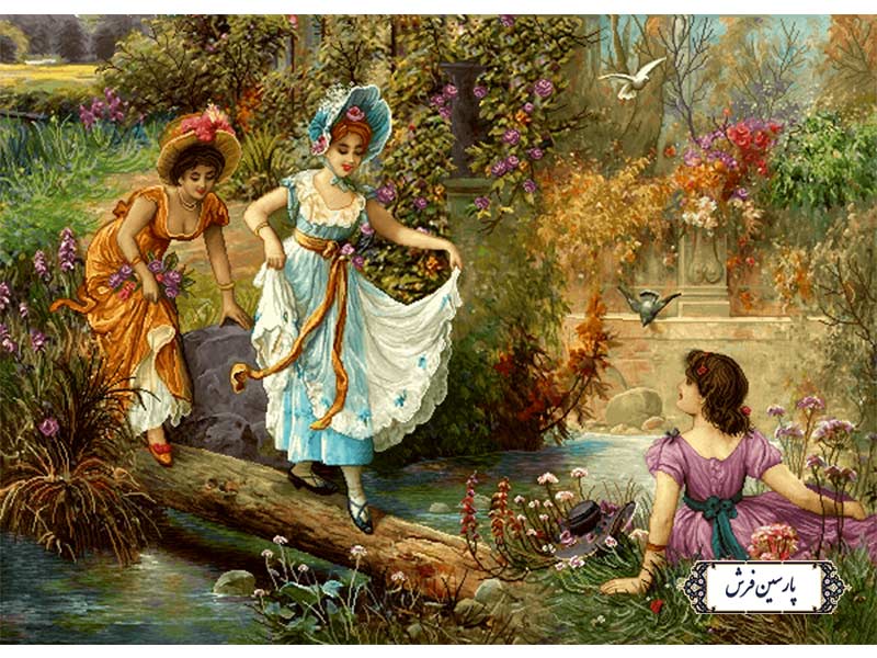 نخ و نقشه تابلو فرش طرح سه پرنسس - کد NF2249