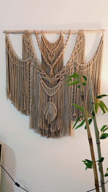 دیوارکوب مکرومه کد 301 برند گره چی و رنگ دلخواه