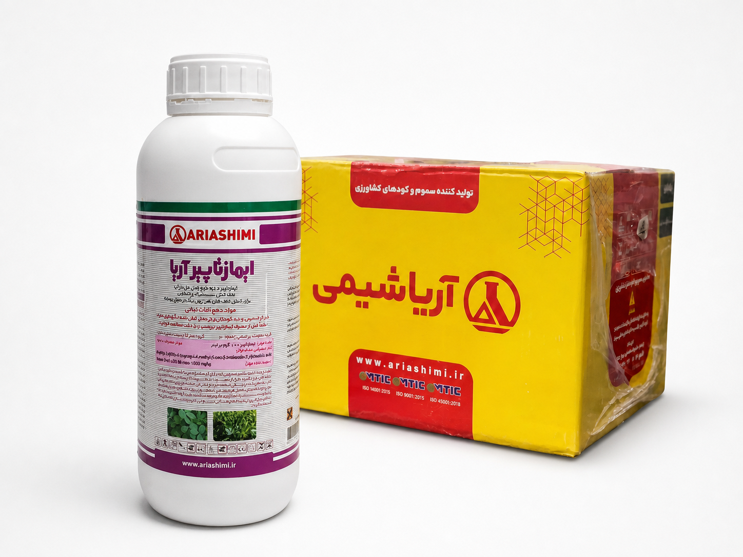 علف کش ایمازتاپیر ۱۰٪ SL (پرسوئیت) آریاشیمی – بطری ۱ لیتری (فروش عمده – کارتن ۱۲ عددی)