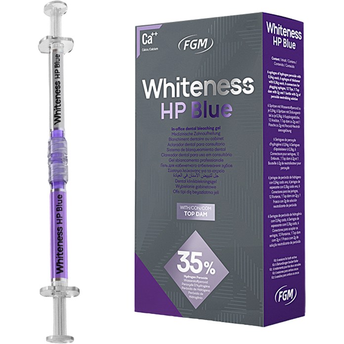 کیت بلیچینگ مطب سرنگی سلف سه بیماره اف جی ام – WHITENESS FGM HP BLUE 35%
