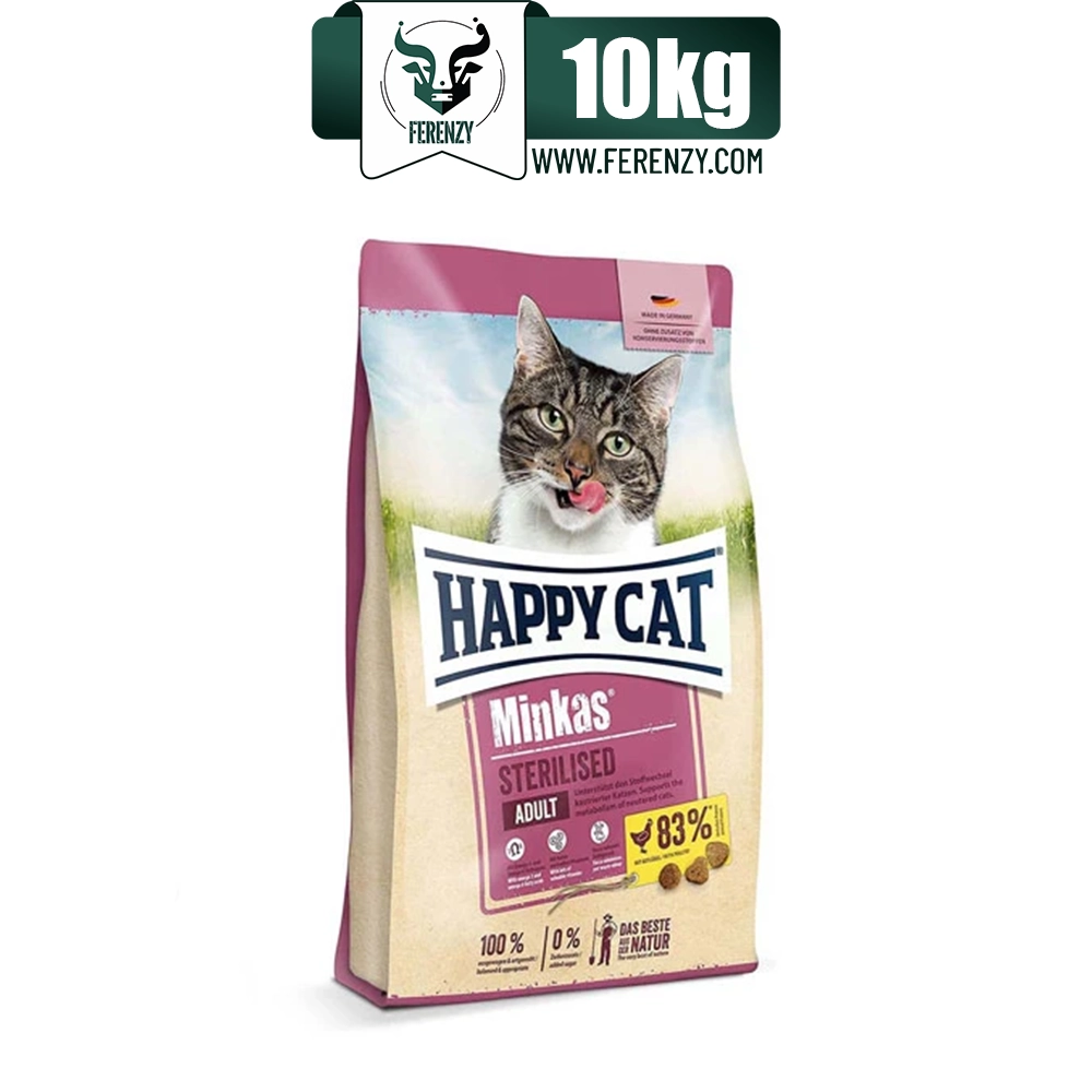 غذای خشک گربه عقیم هپی کت طعم مرغ وزن 10 کیلوگرم HappyCat Minkas Strilised