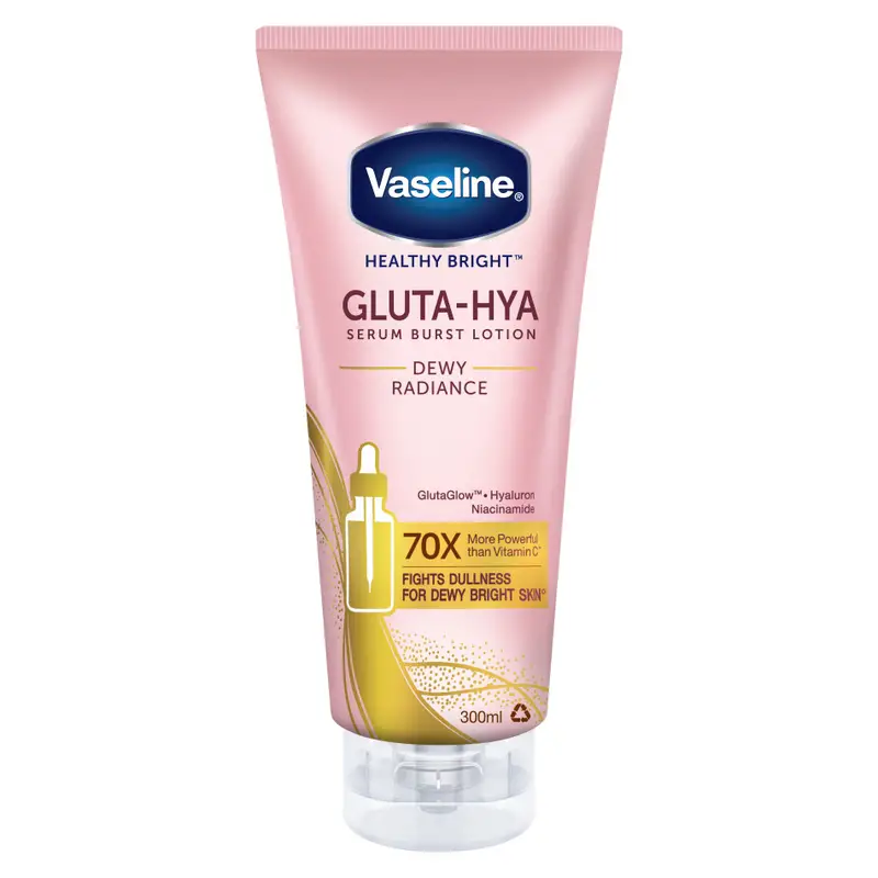 لوسیون بدن سرمی وازلین Vaseline مدل GLUTA – HYA Dewy Radiance حجم 300 میل
