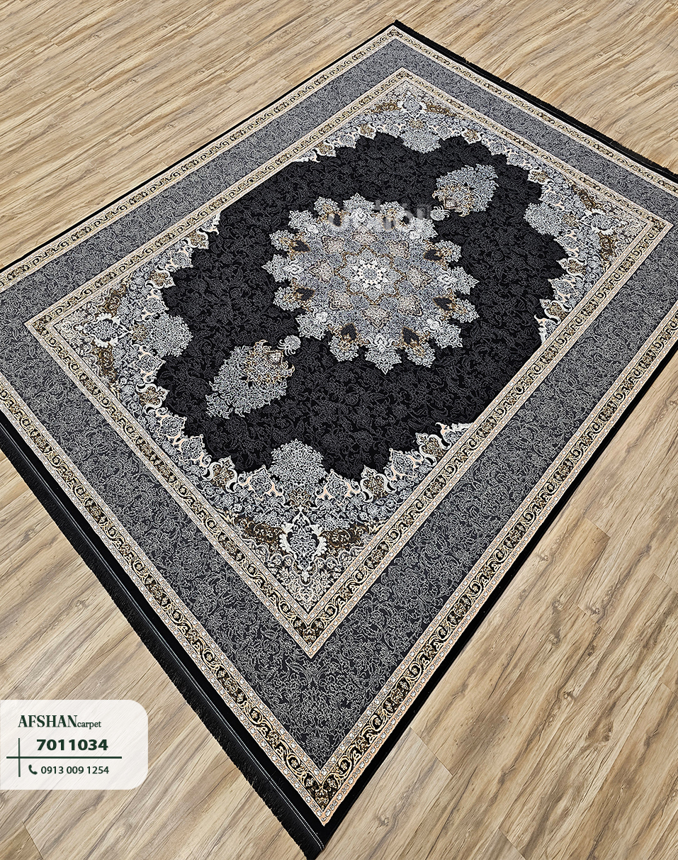 فرش ورژن طلاکوب طرح مهر کد 7011034 صنوبر