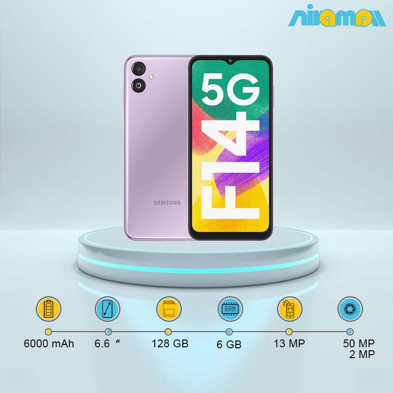 گوشی موبایل سامسونگ مدل Galaxy F14 5G دوسیم کارت ظرفیت 128 گیگابایت و رم 6 گیگابایت