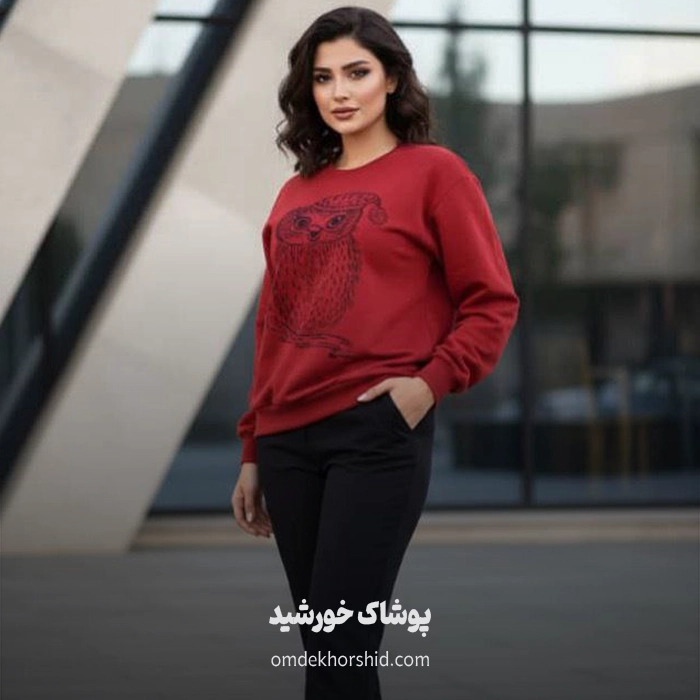 بلوز آستین بلند چاپی جغد