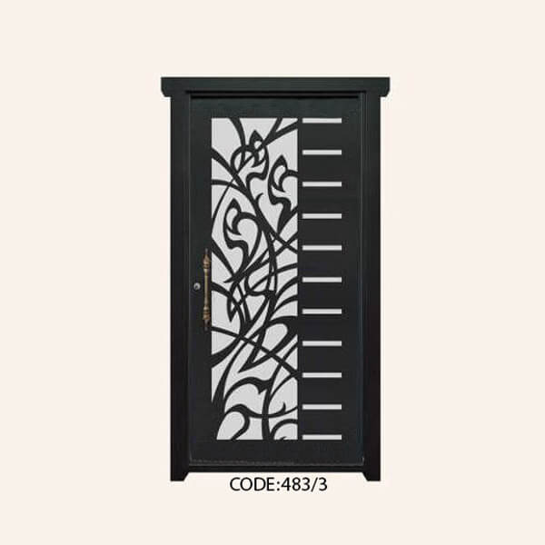درب یک لنگه فلزی CNC طرح 483