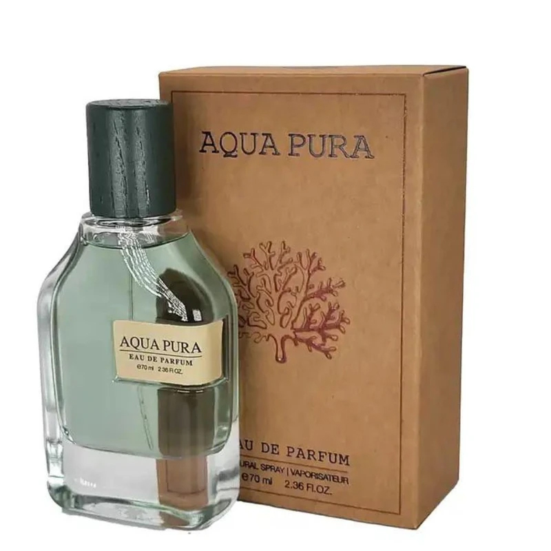 ادوپرفیوم آکوا پورا (Aqua Pura) از برند Fragrance World حجم 70 میلیلیتر؛ رایحهای دریایی، شفاف و مدرن