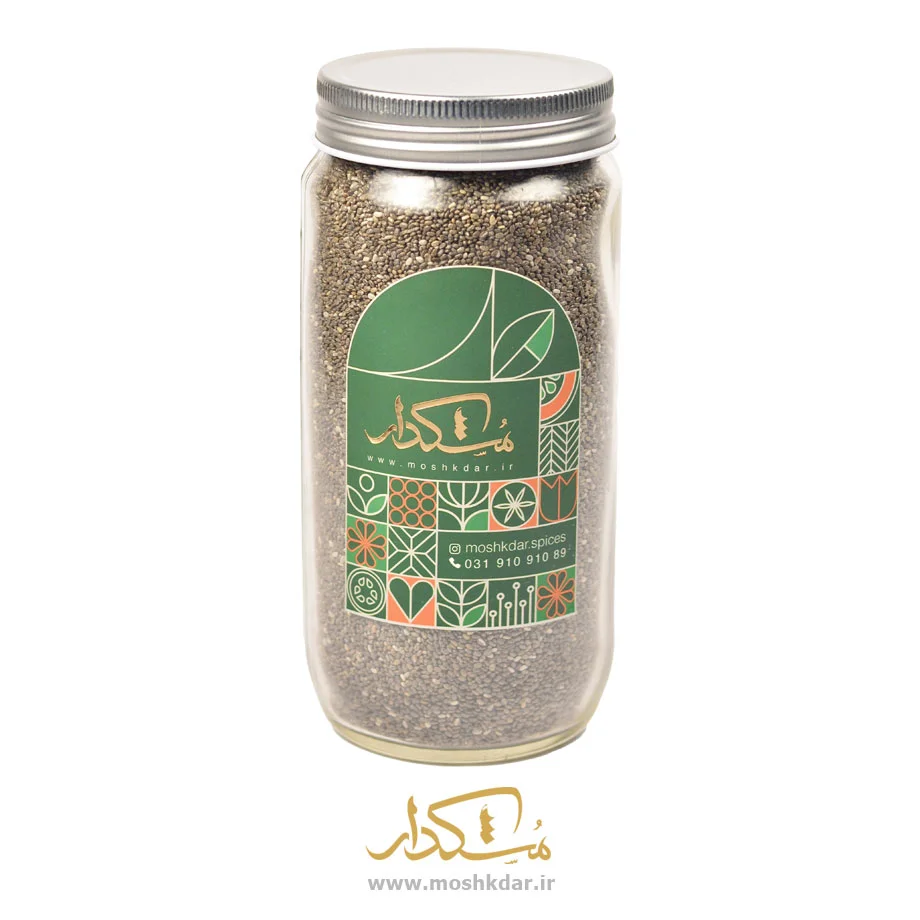 دانه چیا شیشه بزرگ 400 گرمی