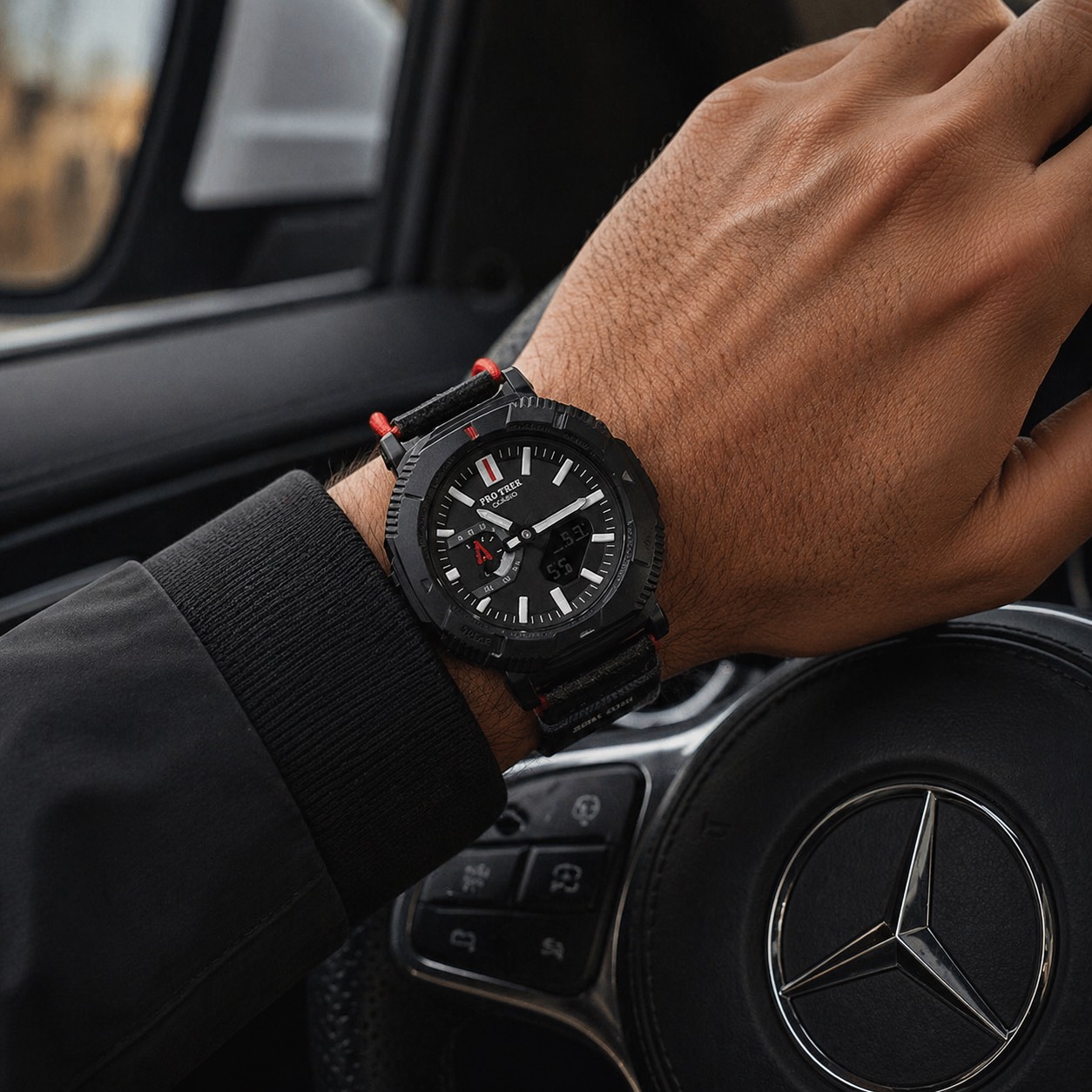 ساعت مردانه کاسیو PRO TREK 27 مشکی-قرمز (E) کد W106 (p)