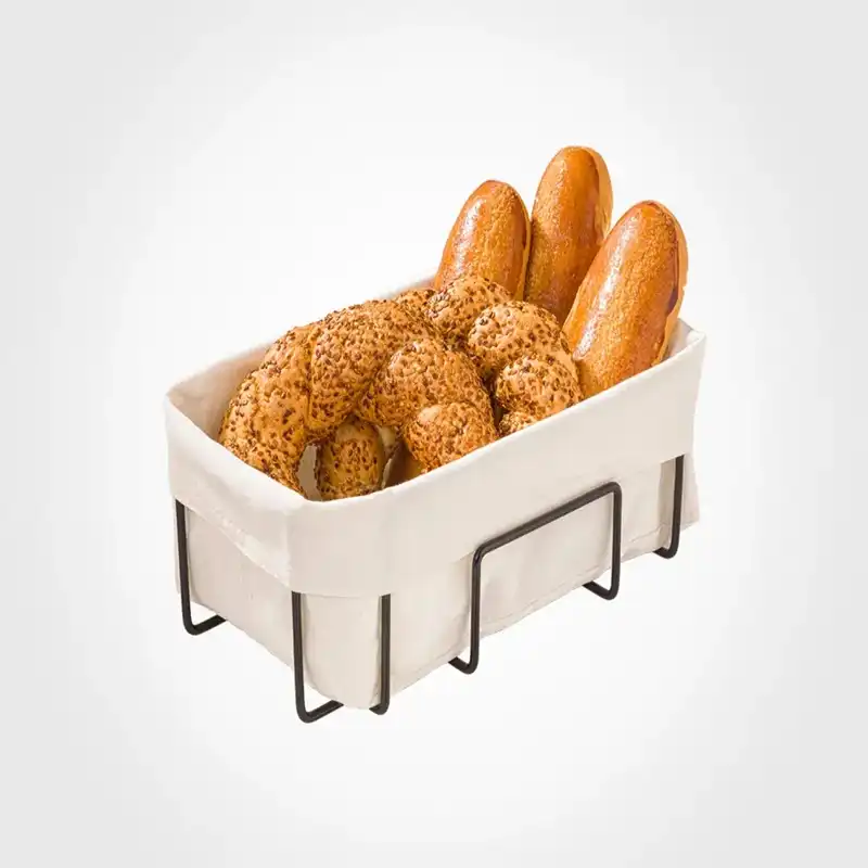 سبد نان مستطیل فلزی لیمون کد 246300 - سفید