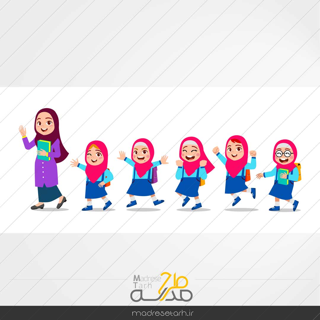 طرح دانش آموز دختر با حجاب