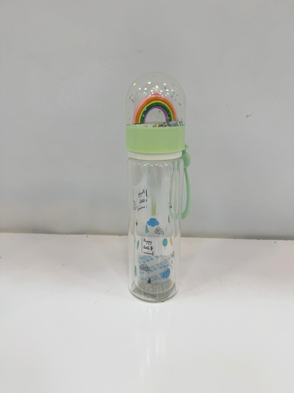 بطری شیشه ای فانتزی طرح رنگین کمان کد9584