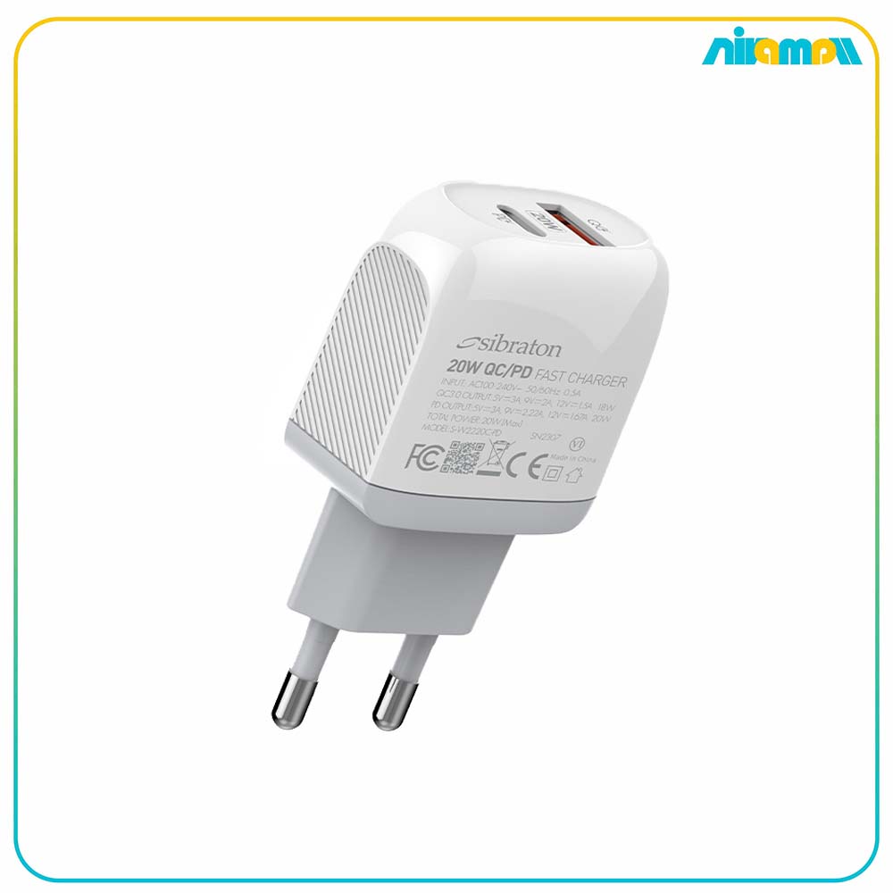 شارژر دیواری سیبراتون مدل SW2225C PD به همراه کابل USB-C