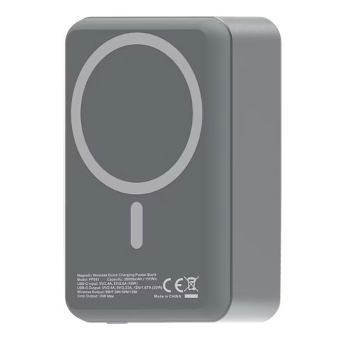پاوربانک پاورولوژی مدل Magsafe Aluminum کد PP081 ظرفیت 30000 میلی آمپر