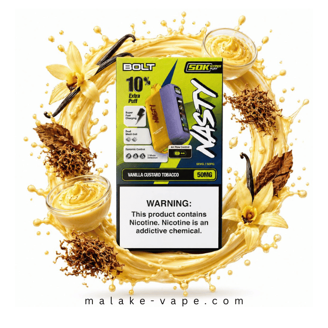 پاد یکبار مصرف وانیل کاستارد تنباکو نستی vct 50k nasty