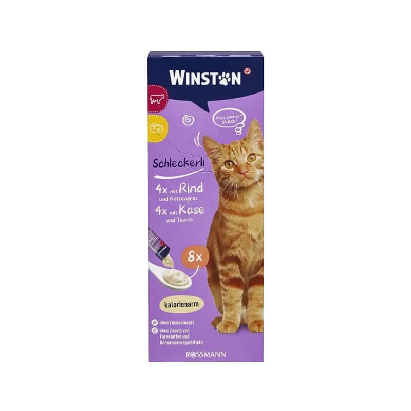 بستنی گربه «Winston» مدل گوشت و پنیر (بسته 8 عددی) (بستهبندی جدید)