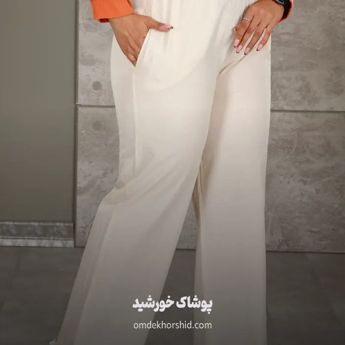 شلوار کتان نیم بگ
