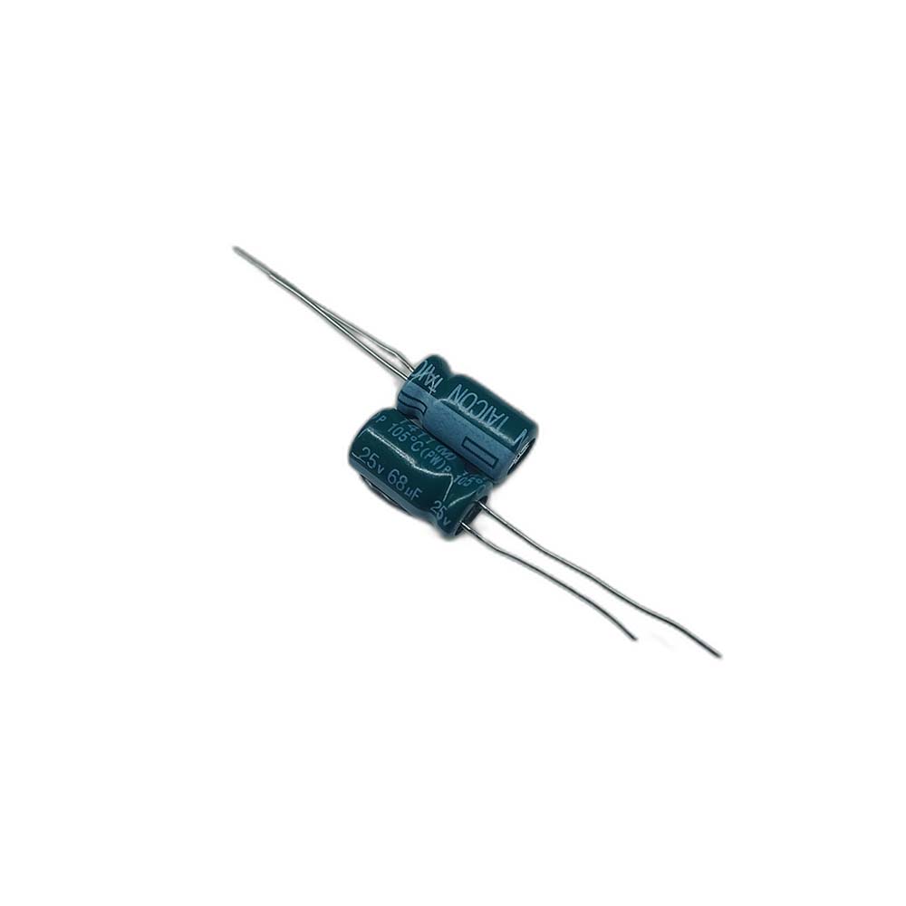 خازن الکترولیتی 68uF / 25V مارک TAICON PZ(PW) سایز 12mmx6.5mm