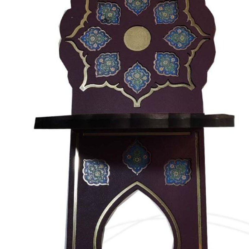 رحل MDF چرم پلاک دار زرشکی