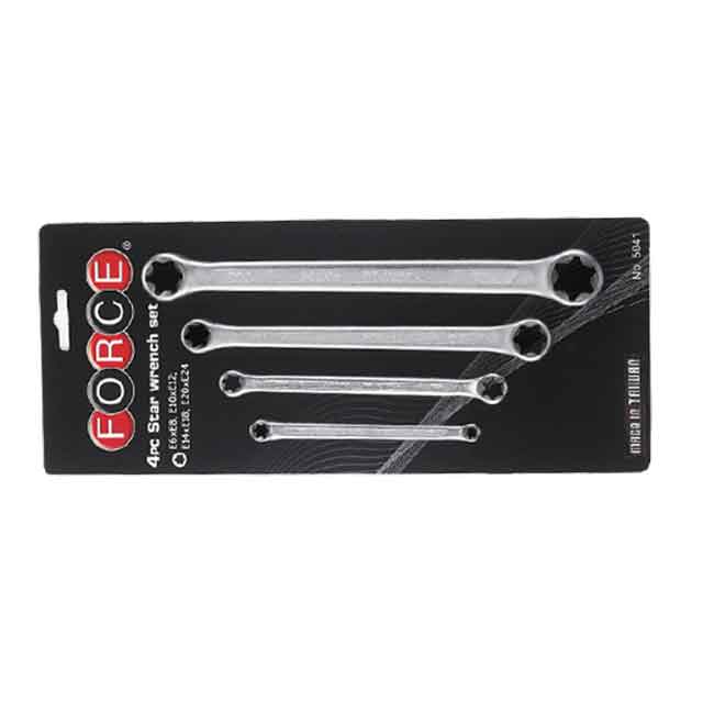 ست آچار دوسر رینگ ستاره‌ای (Torx) ۴ عددی فورس مدل 5041