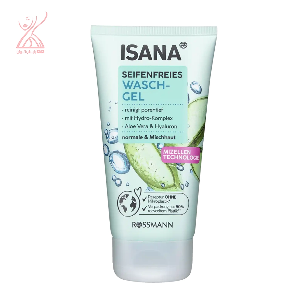 ژل شستشوی صورت ایسانا حاوی آلوئه ورا و خیار Isana Wash Gel
