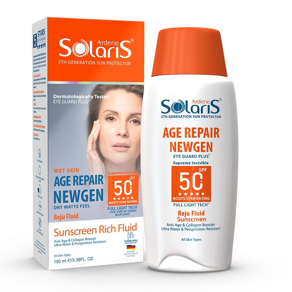 فلوئید ضد آفتاب ایج ریپیر نیوژن SPF50 آردن سولاریس بی رنگ