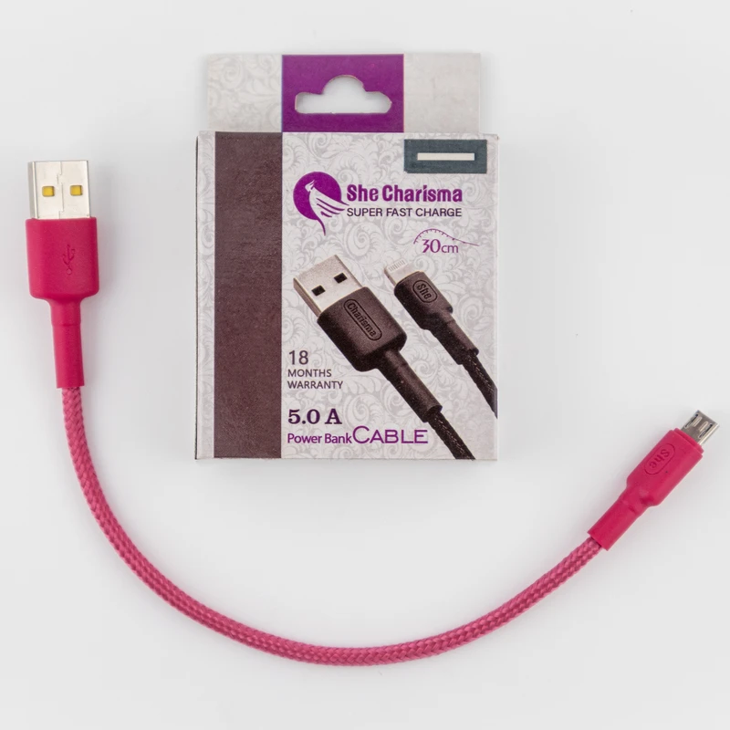 کابل تبدیل USB به microUSB شی کاریزما طول 0.3 متر