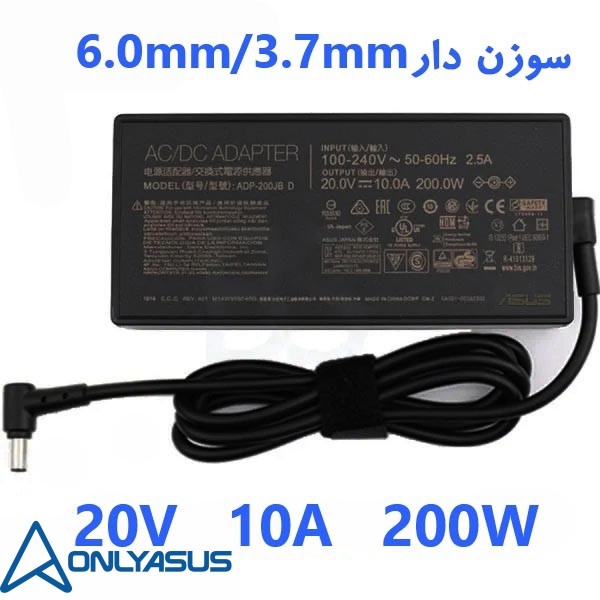 شارژر اورجینال لپ تاپ ایسوس Asus 20V 10A Pin 6.0*3.7