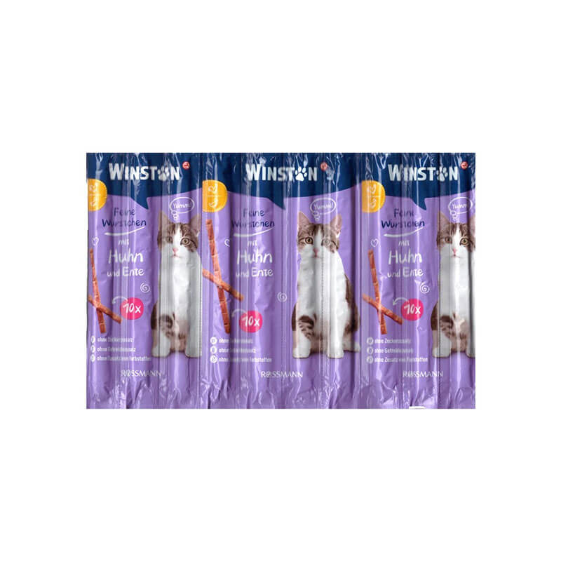 غذای تشویقی گربه «Winston» مدل اردک و مرغ (50 گرم) (10 عددی)