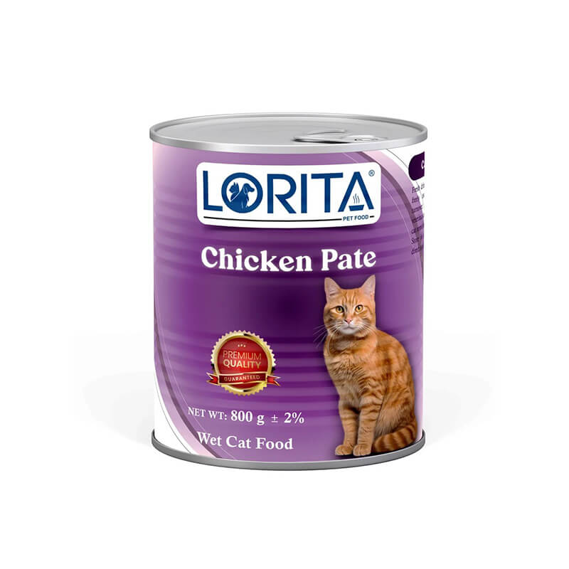 کنسرو غذای گربه «لوریتا» پته مدل مرغ Chicken Pate (400 گرم)