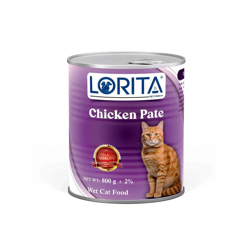 کنسرو غذای گربه «لوریتا» پته مدل مرغ Chicken Pate (800 گرم)