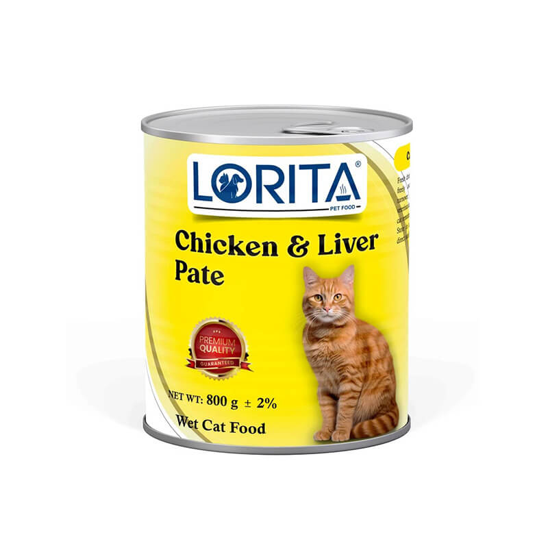 کنسرو غذای گربه «لوریتا» پته مدل مرغ و جگر Chicken Liver Pate (800 گرم)