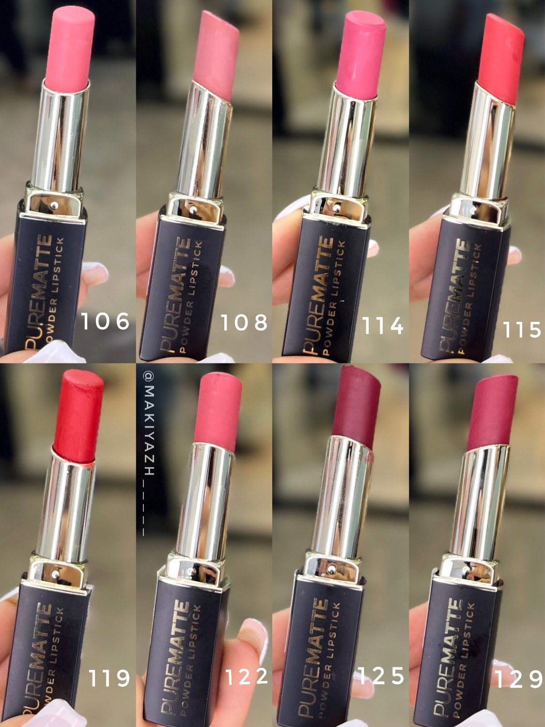 رژلب مات جامد پودری گلدن رز Purematte