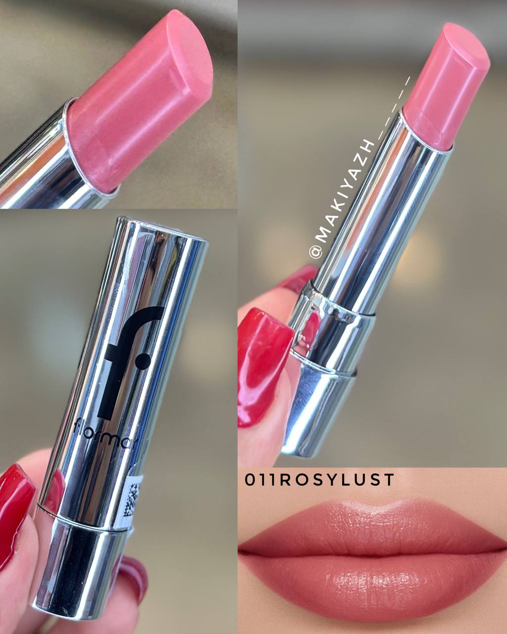 رژلب جامد براق فلورمار مدل Sheer Up کد011(rosylust)