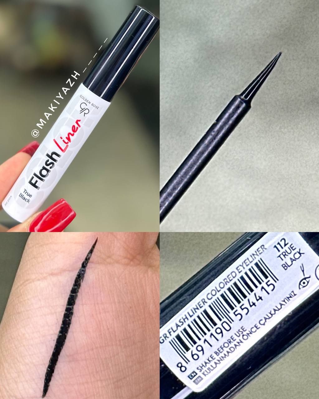 خط چشم مشکی گلدن رز Golden Rose مدل فلش لاینر Flash Liner کد 112