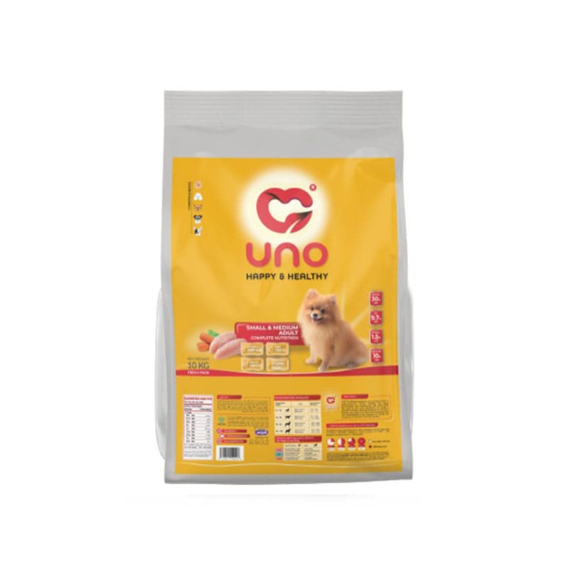 غذای خشک سگ بالغ «اونو UNO» مدل نژاد کوچک و متوسط (10 کیلوگرم)