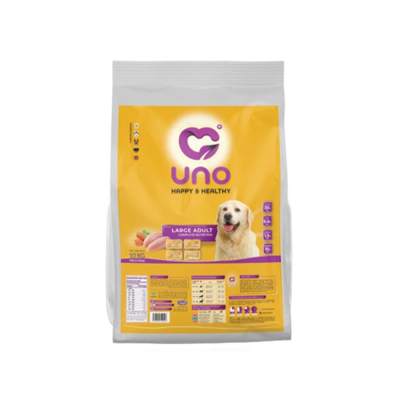 غذای خشک سگ بالغ «اونو UNO» مدل نژاد بزرگ (10 کیلوگرم)