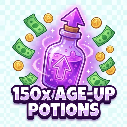 Roblox Games - All Items - Adopt Me, Account With 150 Age-up Potions Guaranteed + 100K Bucks