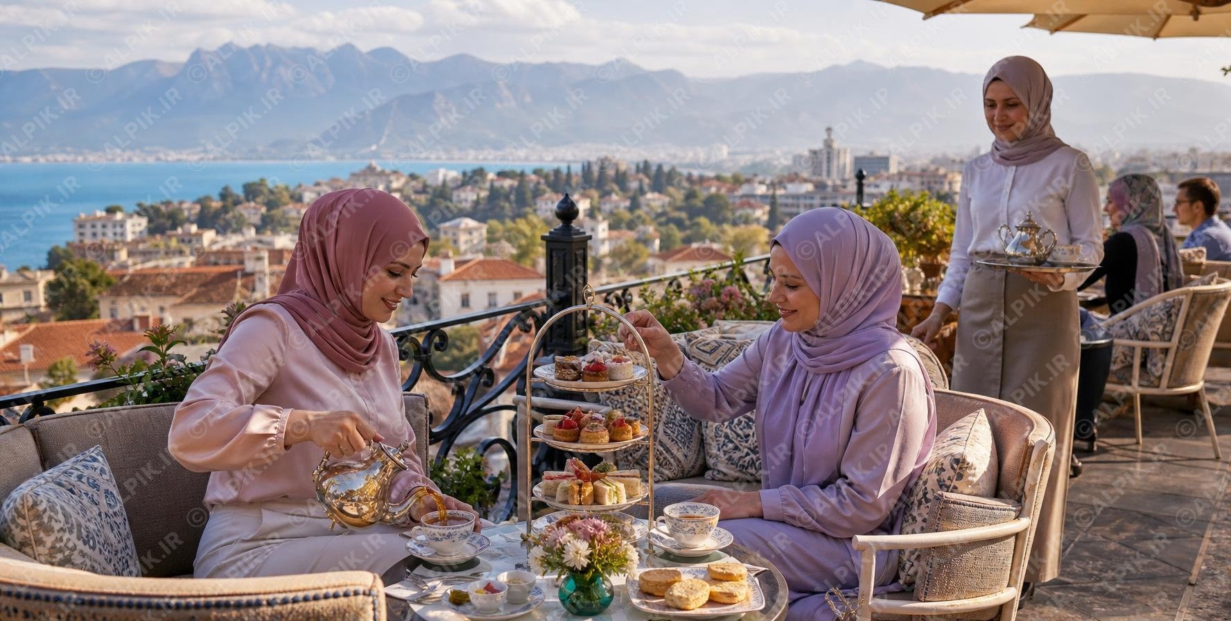 عصرانه مجلل با چشمانداز زیبای سواحل آنتالیا