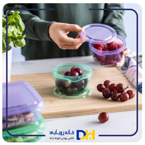 پیاله نگهدارنده۲ تایی بنفش سبز ایکیا PRUTA