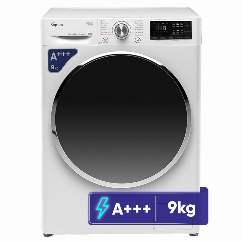 ماشین لباسشویی 9 کیلوگرم اتوماتیک جی پلاس مدل GWM-R99W - نقره ای