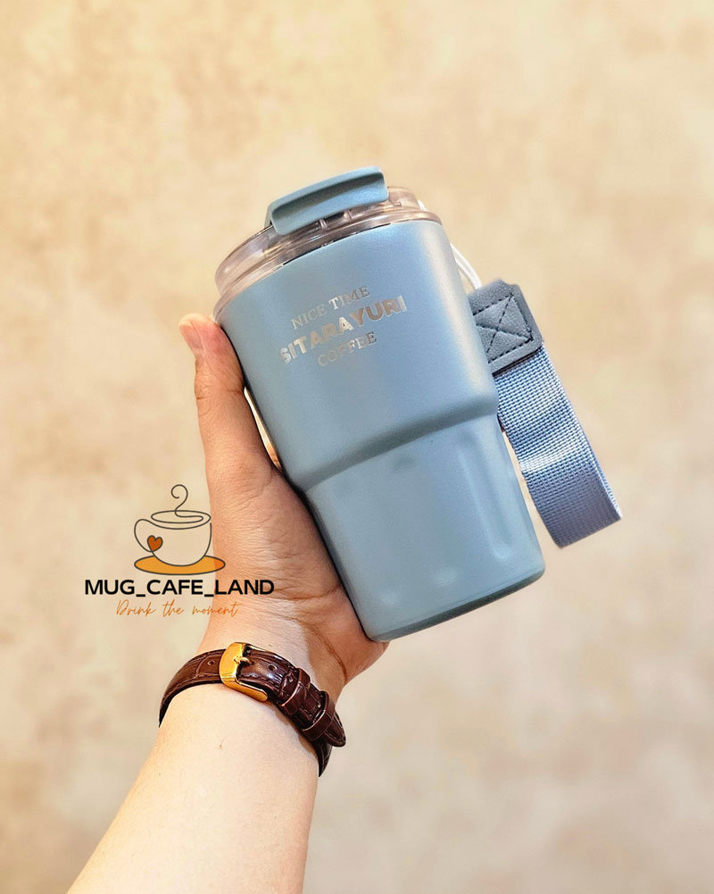 تراول ماگ سیتارایوری دو حالته درب شفاف گنجایش 360 میل - آبی