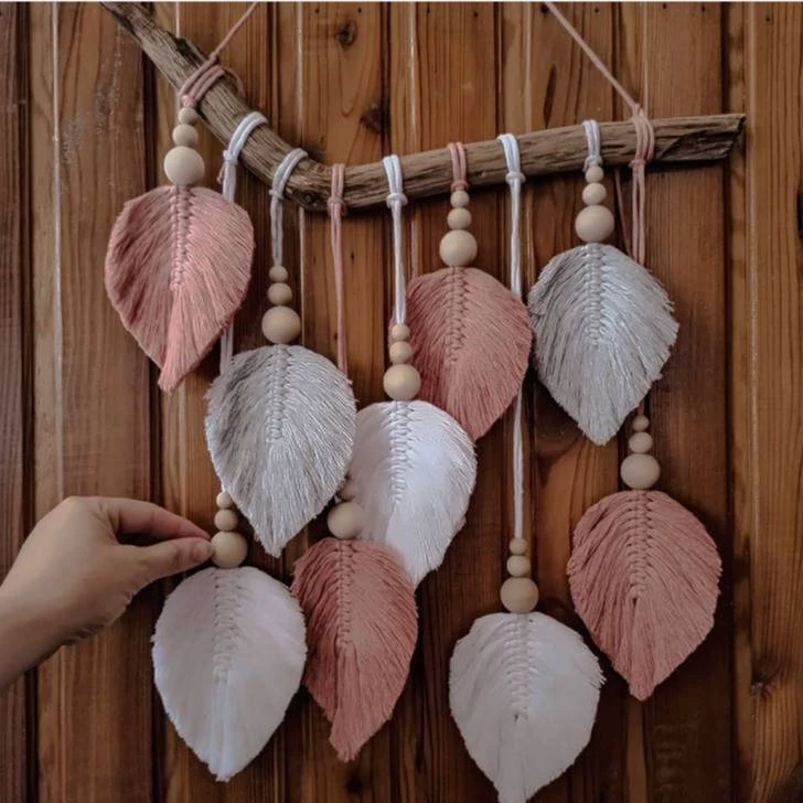 دیوارکوب مکرومه بافی طرح زمستانه