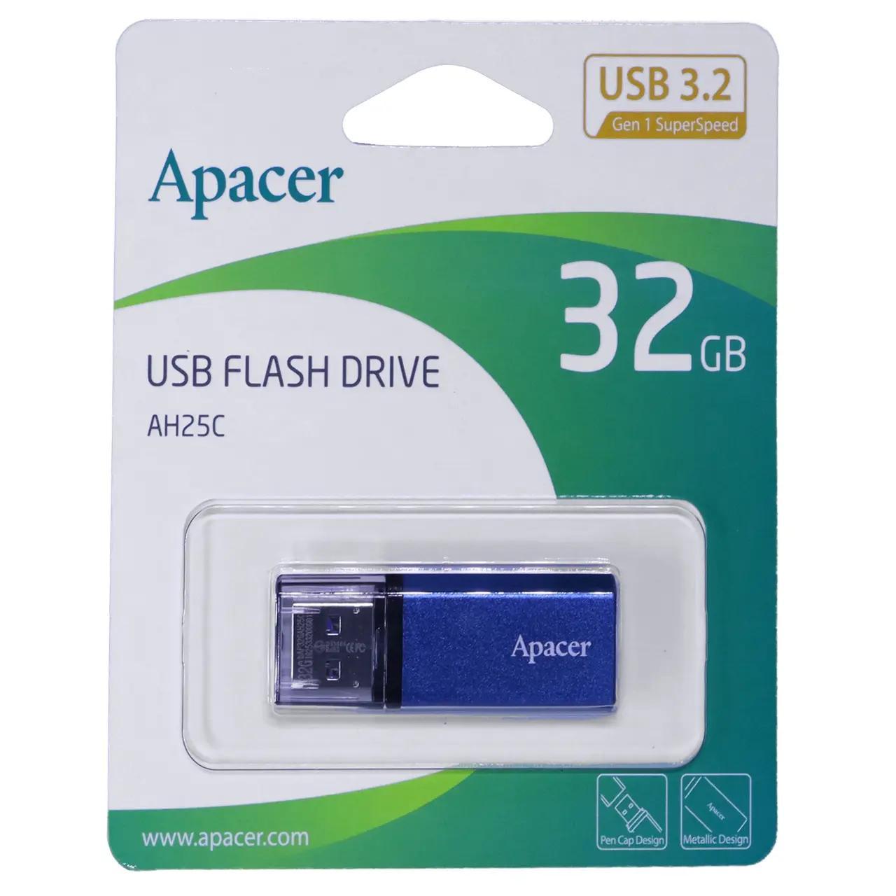 فلش مموری Apacer مدل AH25C USB3.2 ظرفیت 32GB - آبی