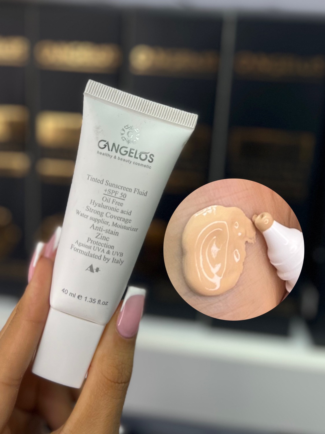 فلوئید ضد آفتاب رنگی گانگلوس با SPF 50 رنگ لایت بژ